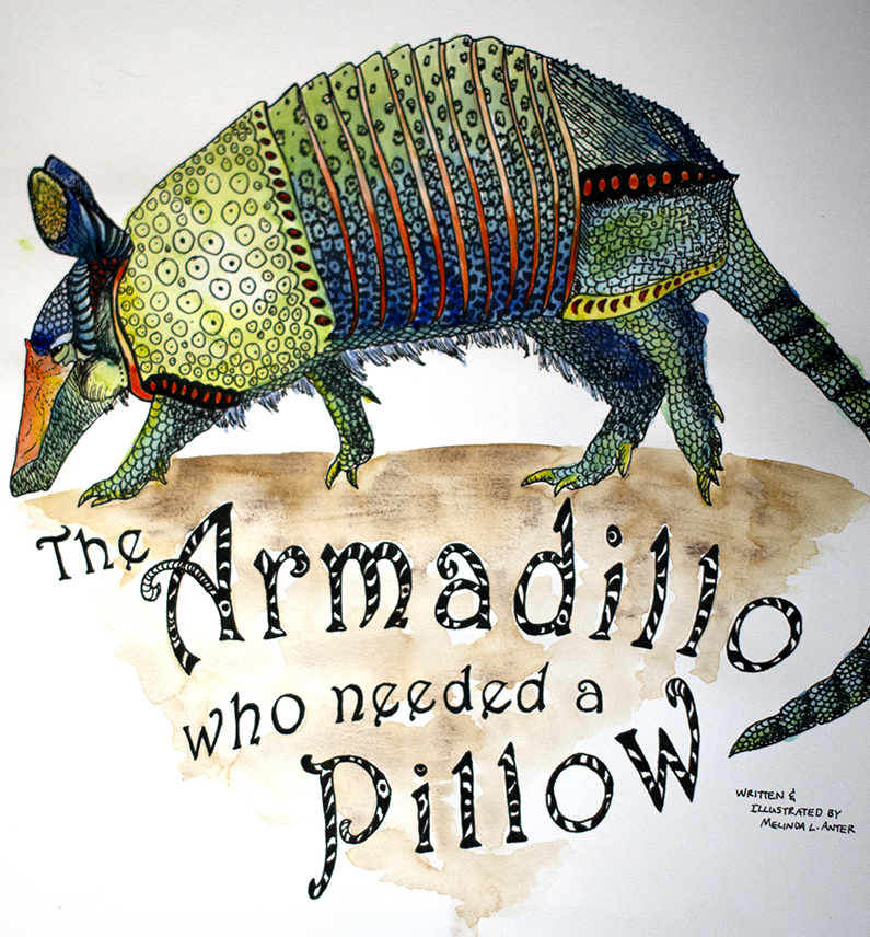 Book illustration of armadillo