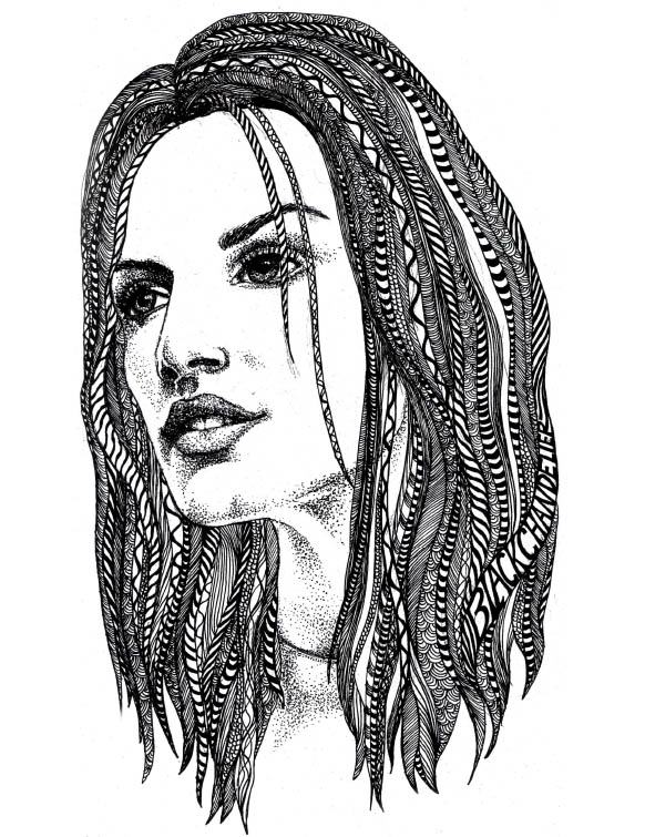 Portrait in pen and ink